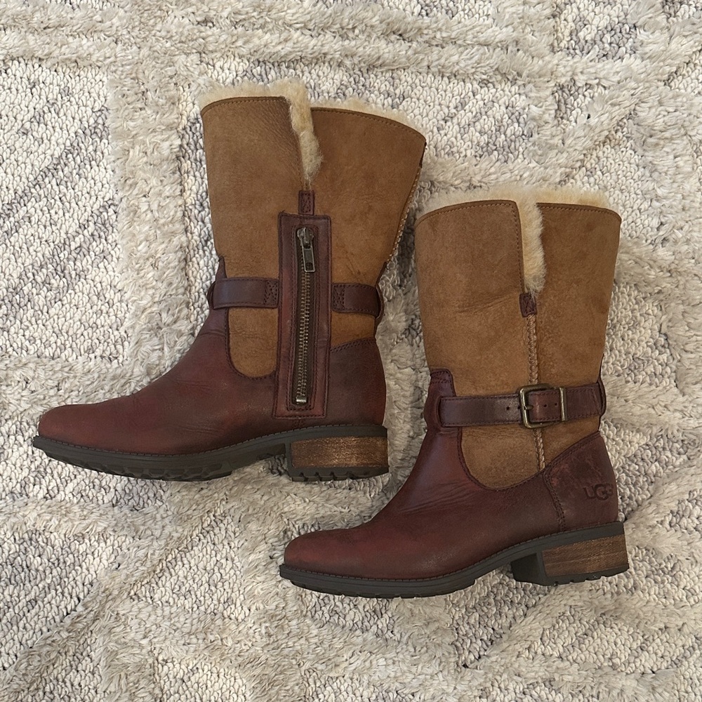 UGG Women's Maroon and Tan Boots